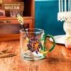 Caneca de Chá Flor Fragrante Colorida em Esmalte de Luxo Leve Taça Criativa com Flor Pintada à Mão de Alto Valor Chá Perfumado Resistente ao Calor Caneca de Alta Qualidade