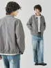 Ropa para Hombre Apo Chaqueta Cruzada a Cuadros para Hombre Otoño Marca de Alta Gama Moderna Guapo Holgada Casual Chaqueta con Cremallera Superior