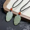 Colar Pingente de Jade Hetian Natural Fabricante Atacado Transmissão Ao Vivo Venda Quente Juntas de Bambu da Paz Nuvens Auspiciosas Fechadura Água Clara Gelo Translúcido Pingente