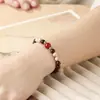 Pulsera de Palisandro de Lujo Ligero con Alto Contenido de Aceite y Textura de Madera Densa, con Cuentas de Piedra Shoushan de la Fortuna, Pulsera Estilo Pareja Unisex al por Mayor