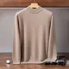 Suéter de cachemira 2026 otoño/invierno nuevo suéter de punto para hombre de cuello alto medio casual de negocios para mediana edad capa base de doble hilo