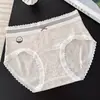 A9856 Elegante Braguita de Encaje Francés en Tono Gris para Mujer con Estética Única, Algodón Puro Texturizado con Refuerzo Prolongado 10A