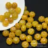 Jadeíta Amarilla de Myanmar 12x9mm Cuentas de Calabaza al por Mayor Accesorios para Pulsera Pendiente de Joyería de Jadeíta DIY