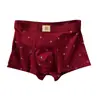 Roupa Íntima Boxer Masculina Huajie Long Ano do Zodíaco Vermelho Nova Estampa Boxer Vermelho Respirável Tamanho Grande Dropshipping