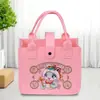 Sacolas de presente personalizadas para celebração de lua cheia e cem dias de bebê, com estampas de desenhos animados da moda, sacolas de feltro para pequenas princesas e pequenos príncipes