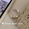 Joyería de Industria Pesada Coreana Anillo de Tres Capas Ola de Plata de Ley 925 Anillo para Mujer Anillo de Falange Nuevo Estilo Ins Versátil