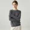Estilo Sencillo Cachemir Cuello Redondo Manga Larga Tejido de Punto Lana Espiga Trenzado Jersey Versátil Casual Cálido Elegante Para Mujer