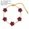 Novo Conjunto de Três Peças de Luxo de Nicho de Alta Qualidade, Colar, Pulseira e Brincos de Aço Titânio com Trevo de Cinco Folhas Dupla Face para Mulheres, Atacado Transfronteiriço
