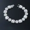 Moda transfronteiriça europeia e americana nova pulseira de corrente de bala de diamante hip hop homens e mulheres marca de moda rap hip hop joia de mão