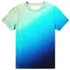 Camiseta de manga curta estampada digitalmente em 3D, popular no exterior, para o verão, solta, com efeito estereoscópico 3D para olho nu, sucesso europeu e americano