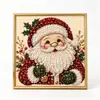Pintura de Diamante de Natal Transfronteiriça com Pérolas e Strass, Pintura de Pontos Feita à Mão com Moldura Quadrada, Pintura de Natal com Pérolas e Moldura