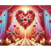 Fundo de Pano de Parede de Flores Brancas da Amazon Transfronteiriça Flores Casamento Dia dos Namorados Decoração de Festa Banner Bandeira Pendurada Pano de Bandeira