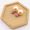 Pendientes de Moda para Mujer Estilo Coreano con Diamantes y Perlas de Arcilla Suave, Pendientes Versátiles de Moda Europeos y Americanos E85