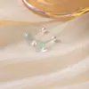Aretes Redondos de Aguamarina, Aretes de Lujo Ligero de Nicho Amigables con los Oídos, Aretes de Rosca, Aretes Dulces y Simples de Dopamina