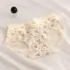 Estampado floral de encaje dulce, cómodos, sin costuras, refuerzo 100% algodón, calzones de algodón puro para niñas