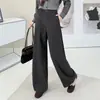 Pantalones Rectos de Lana a la Moda para Mujer, Nuevo Estilo Otoño/Invierno 2026, de Cintura Alta, que Cubren la Cadera, Casual, Versátil, para el Trabajo, Pantalones de Pierna Ancha