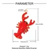 Pingente de Aço Inoxidável 3D com Gotejamento de Óleo de Berinjela e Abóbora para DIY para Mulheres, Brincos de Caranguejo e Lagosta, Pulseira, Pingente de Joia em Aço Titânio