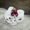 K8Cm Flor Artificial Cabeza de Orquídea Mariposa 3D Película Orquídea Mariposa Flor Falsa Pasador de Pelo con Decoración de Cabeza de Flor Accesorio para el Cabello
