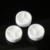 Caja redonda blanca de 3 9g para corrector, botella de crema con tapa translúcida, paleta vacía para sombra de ojos tricolor, caja tricolor para iluminador y contorno