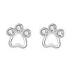 Brincos de garra de gatinho vazados cravejados de diamantes, requintados e compactos, moda Mori, brincos de garra de animal com zircônia para o dia a dia, nova moda