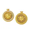 Colgante Giratorio Amarillo del Dios de la Riqueza, Estilo Antiguo Oro Arena Cobre Hueco Chapado en Oro Accesorio para Mujer, Accesorio de Arte Retro Estilo Chino