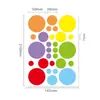 Adesivo colorido de vários tamanhos, adesivo de papel revestido com classificação manuscrita em branco para jardim de infância infantil, etiqueta colorida
