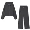 Conjunto de chaqueta bomber con capucha y pantalones anchos casuales, ropa de mujer de comercio exterior europeo y americano transfronterizo, popular en AliExpress