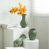 Shumen Jarrón Decorativo de Cerámica Vintage para Flores Secas Hidropónico Sala de Estar Arreglo Floral Pasillo Mueble de TV Lujo Ligero Decoración de Alta Gama