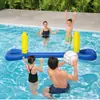 Red Inflable de Voleibol Extra Grande Portería Flotante de Fútbol Acuático Portería de Waterpolo Aro de Baloncesto Juguete de Bolos Cruzado