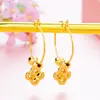 Brincos de Golfinho para Mulheres, Banhados a Ouro Real, Brincos de Estrela de Luxo Leve, Joia de Orelha Flor de Ameixa de Ouro de Areia Vietnamita, Mesmo Estilo dos da Loja de Ouro Xinsiji
