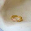 Nuevo Anillo Abierto Estrella de Cinco Puntas de Lujo Ligero con Circonita Incrustada Retro Exquisito Moda Para Ir al Trabajo Elegante Versátil Anillo