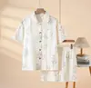 Pijama de algodón puro clase A para mujer, nuevo estilo primavera/verano, gasa, cereza dulce, manga corta, shorts, ropa de casa cómoda, se puede usar en exteriores