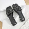 Nuevas Pantuflas Casuales de Mujer para Verano 2025, Cruzadas Europeas y Americanas, con Lentejuelas Brillantes, Planas, Suela Suave, Talla Grande, Moda