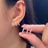 Novos Brincos de Garra com Microcravação Simples de Prata Tendência Versátil Estilo Cool Ear Cuffs Brincos com Design de Nicho