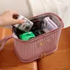 Nova Bolsa de Maquiagem Fashion, Grande Capacidade, Bolsa Portátil para Armazenamento de Cosméticos, Necessaire de Viagem de Camada Dupla