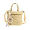 2025 Nuevo Estilo Acolchado Bordado Bolso Tote Tipo Cubo para Mujer, Casual Versátil Simple Color Sólido Un Solo Hombro Bandolera