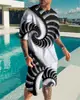 Comercio Exterior Transfronterizo Nuevo Dibujo Animado Traje Deportivo Digital 3D para Hombre Traje Casual de Pantalones Cortos de Manga Corta