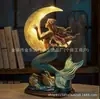 Luz de Noche Creativa Transfronteriza Diosa Luna Pájaro Estatua Retro Escena de Escritorio para el Hogar Decoración de Atmósfera