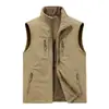 Chaleco Polar de Doble Cara Grueso y Forrado de Lana para Hombre, Chaleco Cálido de Invierno para Exteriores de Secado Rápido con Cuello Alto para Hombre