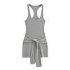 Estilo Americano Correa de Cintura Distintiva Vestido de Tirantes para Mujer Verano Cuadrado en el Cuello Cintura Cadera Falda Diseño con Sentido Chalecos Falda