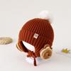 Gorro Chenjing para Bebé Otoño e Invierno Nuevo Estilo Coreano Lindo Animal Decorativo Bola de Pelo Gorro de Punto Cortavientos Cálido Gorro Protector de Orejas