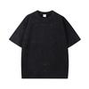 Camiseta de Manga Corta Pesada con Efecto Nieve Lavado Vintage de 270 g para Hombre, Corte Holgado, Streetwear Europeo y Americano Personalizable DIY