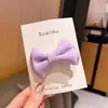 Pasador de corbata de moño de color caramelo para niños, lindo, versátil, para el lateral, para bebé, niña, doble capa, tela hecha a mano, pinza para flequillo
