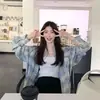 Camisa Xadrez Feminina Primavera Verão Outono Novo Estilo Coreano Moda Menina Curta Retrô Manga Longa Camisa Jaqueta Casual