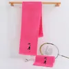 Toalla deportiva de algodón puro para gimnasio, toalla para el sudor de longitud extendida de 110 cm, toalla deportiva de regalo para maratón con logo personalizado