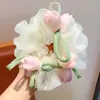 Scrunchie Flor de Fada Infantil 2026 Novo Modelo para Meninas, Alta Elasticidade, Elástico de Cabelo Não Danifica para Penteado Coque, Acessório de Cabelo
