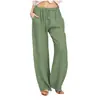Calça Feminina Casual Solta de Linho com Cintura Elástica Plus Size 2023 Amazon Ebay Aliexpress