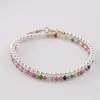 Pulsera de turmalina de cuentas Shijia de doble capa de partículas pequeñas para mujer, pulsera de costura de nicho de lujo ligero, pulsera