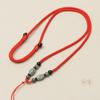 Colar de esmeralda Corda Óleo Verde Contas Yu Pei Hetian Jade Ágata Pingente Cordão Tecido à mão Corda de pescoço ajustável