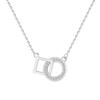 Collar de Doble Anillo de Diamante de Plata Esterlina S999 para Mujer, Anillo de Estilo Frío Moderno, Cadena Clavicular, Moda de Alta Gama, Plata Pura Calada, Collar de Cuello
